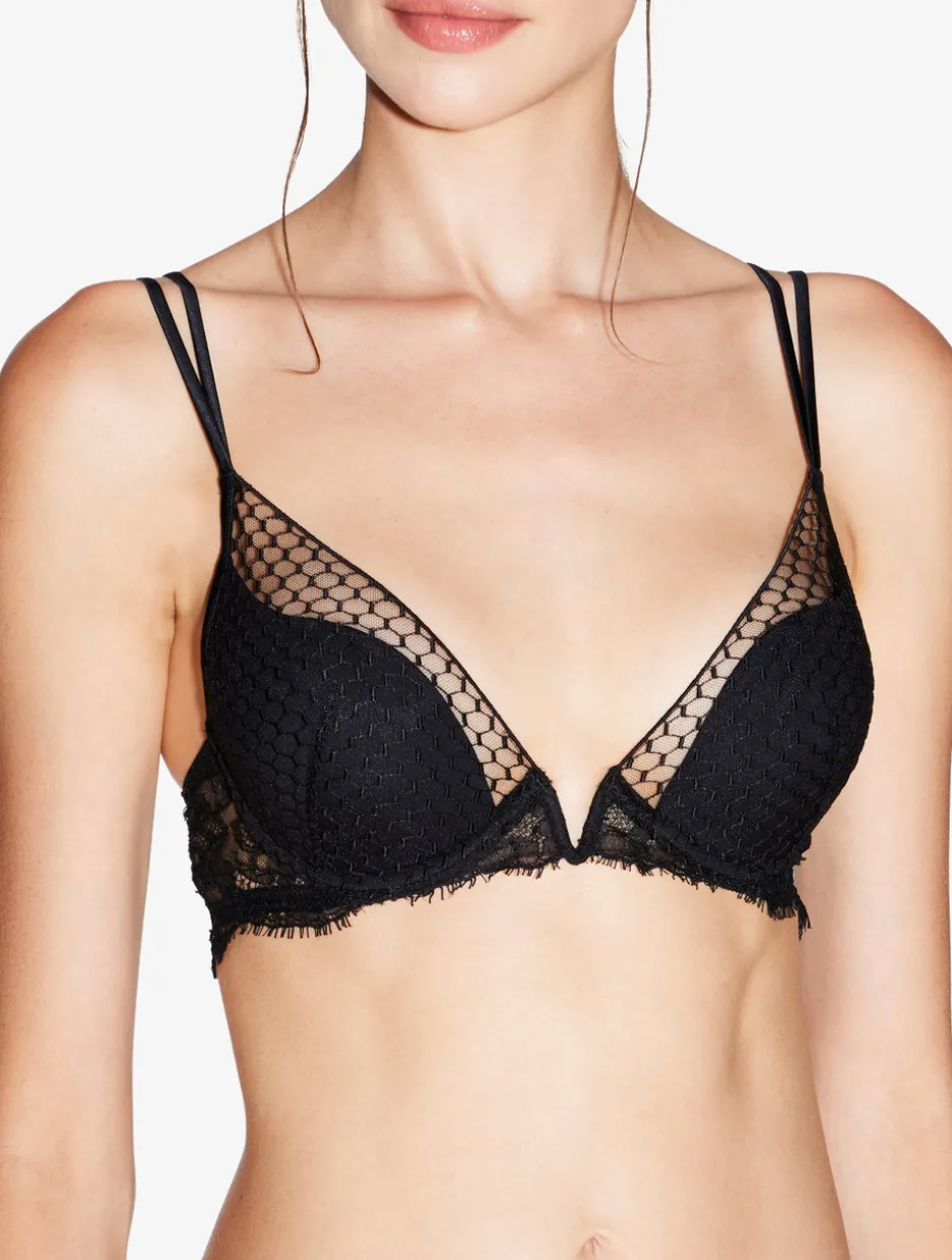 Underwired Push-Up Bra With Leavers Lace
