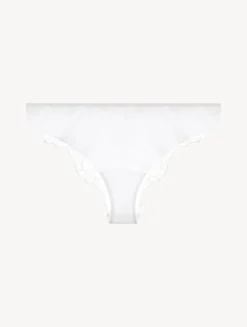 White Brazilian Brief With Chantilly Lace