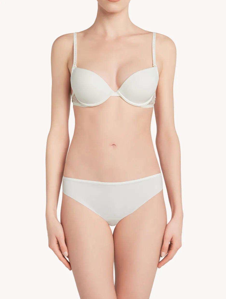 White Brazilian Brief With Chantilly Lace