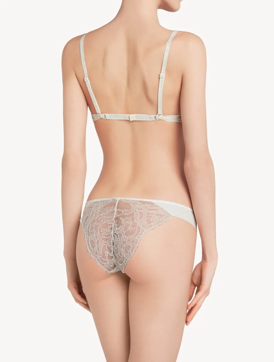 White Brazilian Brief With Chantilly Lace