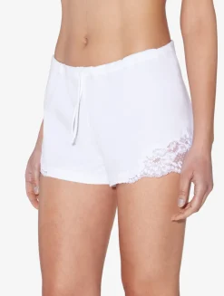 White Cotton Sleep Shorts