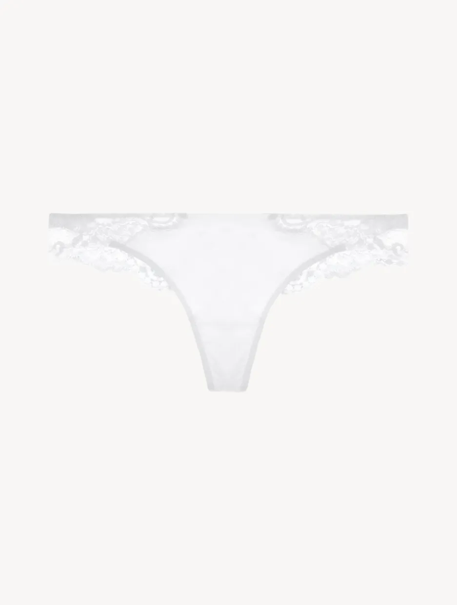 White Cotton Thong