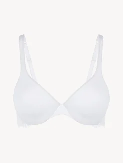 White Lace And Cotton Underwired Bra