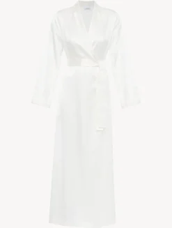 White Silk Long Robe