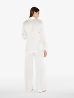 White Silk Pajama Set