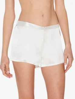 White Silk Pajama Shorts