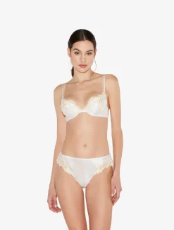 White Silk Push-up Bra With Frastaglio