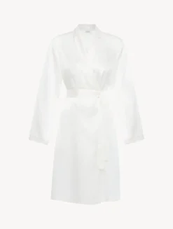 White Silk Short Robe