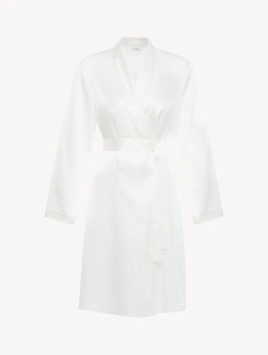 White Silk Short Robe
