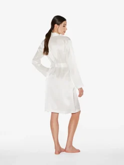 White Silk Short Robe