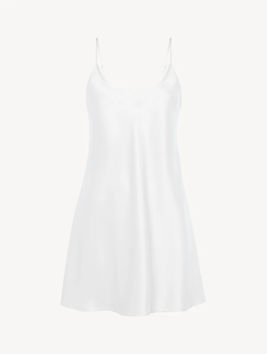White Silk Short Slip