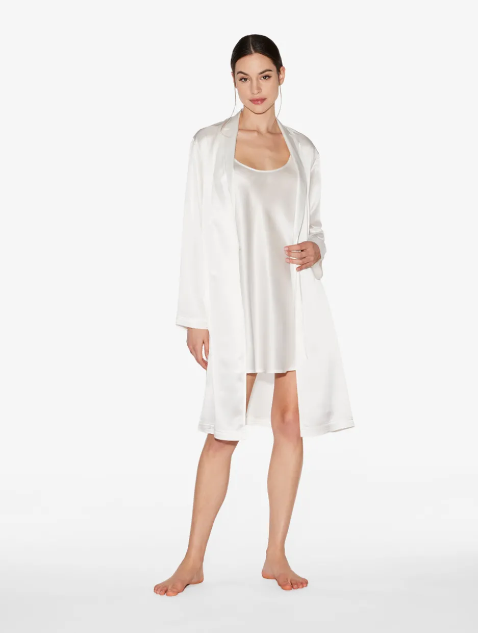 White Silk Short Slip