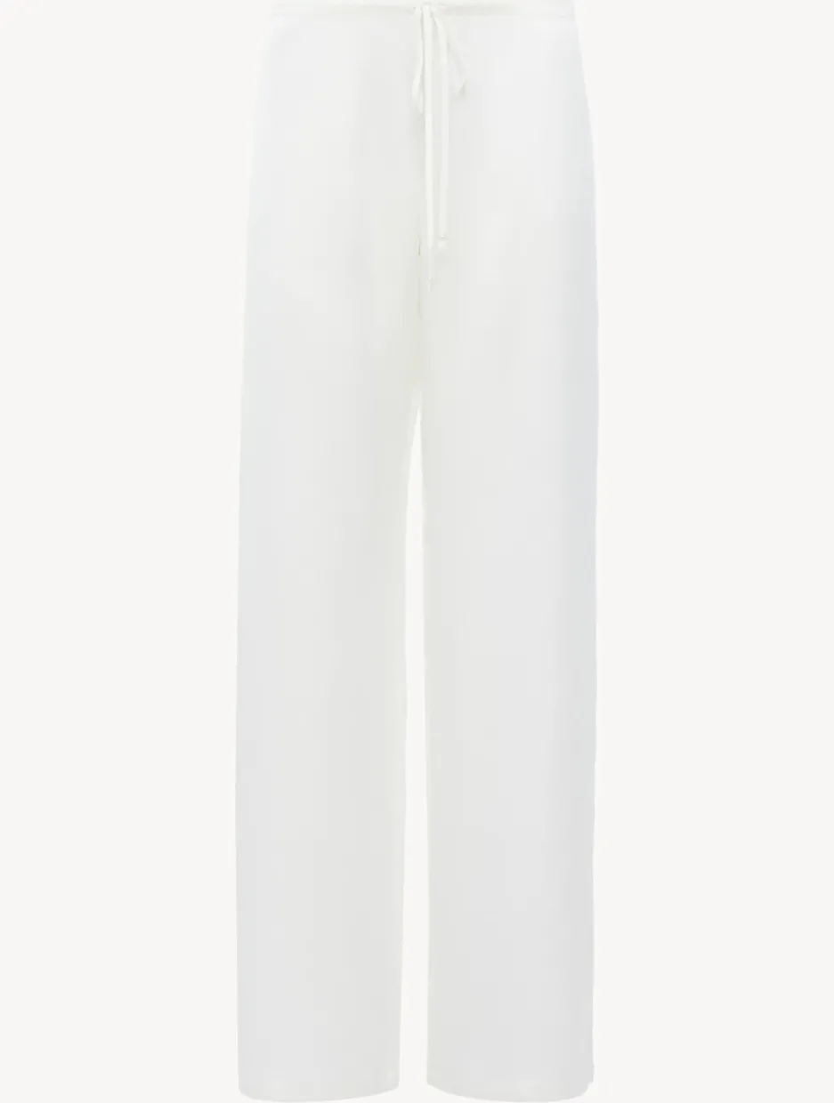 White Silk Trousers