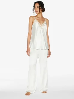 White Silk Trousers