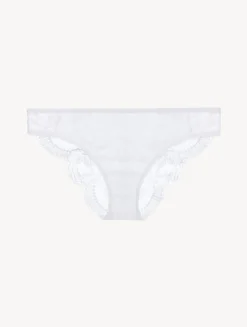 White Stretch Leavers Lace And Tulle Medium Briefs